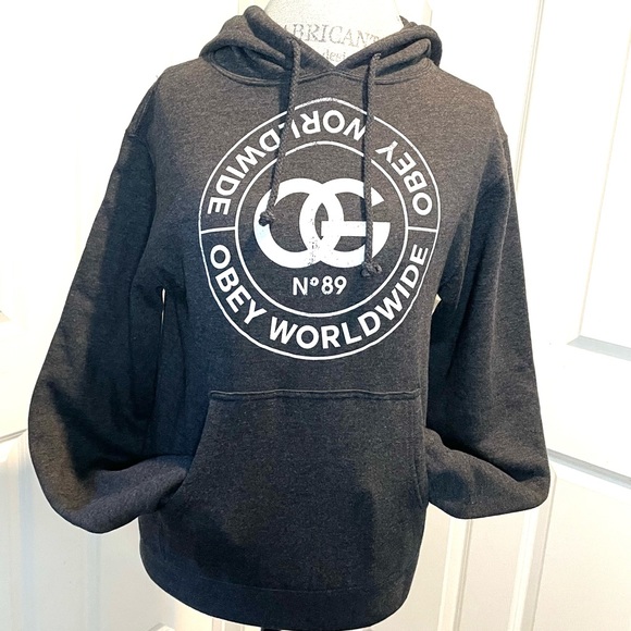 NWOT OBEY DARK GREY HOODIE S - Picture 1 of 5